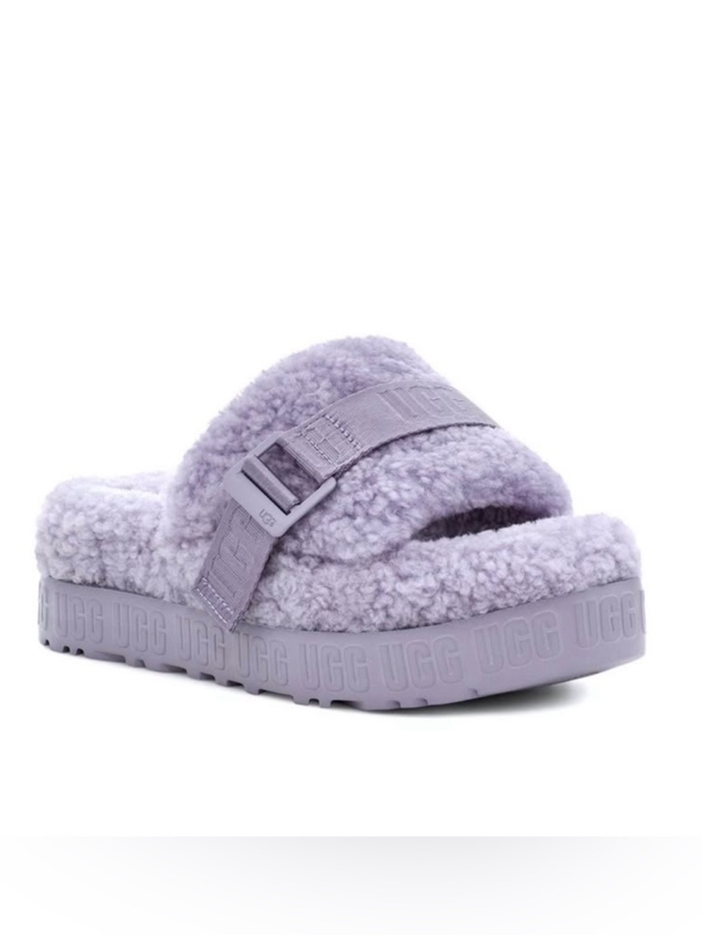 UGG Fluffita Lavender Shearling Slide with Adjustable Strap